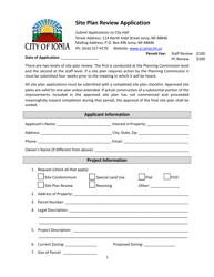 Document preview: Site Plan Review Application - City of Ionia, Michigan
