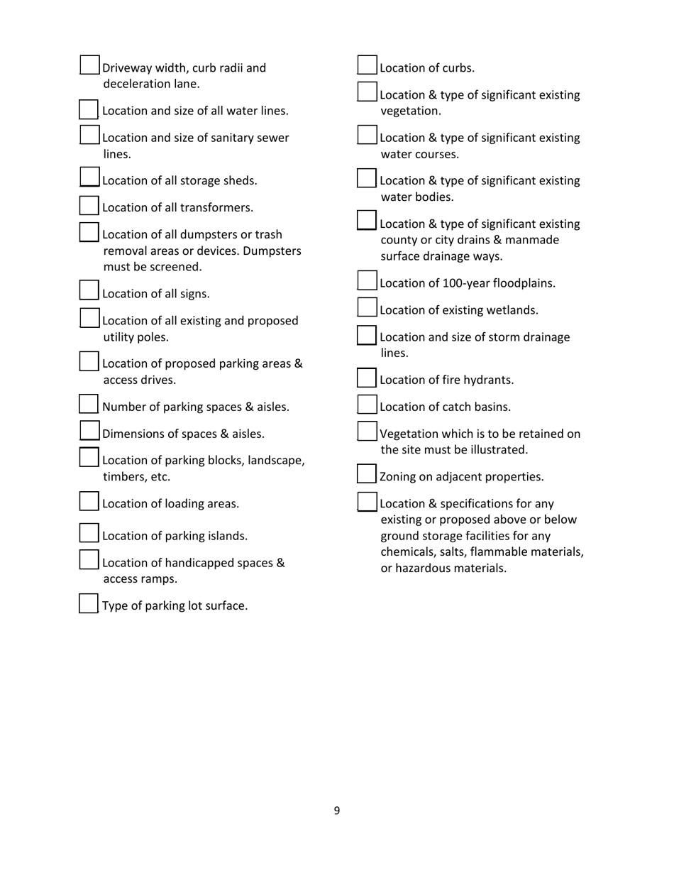 Site Plan  Special Land Use Application - City of Ionia, Michigan, Page 9