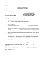 Form 10.2 Appendix D Application for Appointment as Special Process Server - Clermont County, Ohio, Page 2