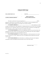 Form 10.2 Appendix D Application for Appointment as Special Process Server - Clermont County, Ohio, Page 3