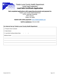 Lead-Safe Certificate Application - Toledo-Lucas County, Ohio, Page 2