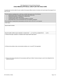 Document preview: Form JFS01236 Child Medical/Physical Care Plan for Child Care - Ohio