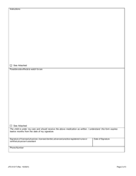 Form JFS01217 Request for Administration of Medication for Child Care - Ohio, Page 2