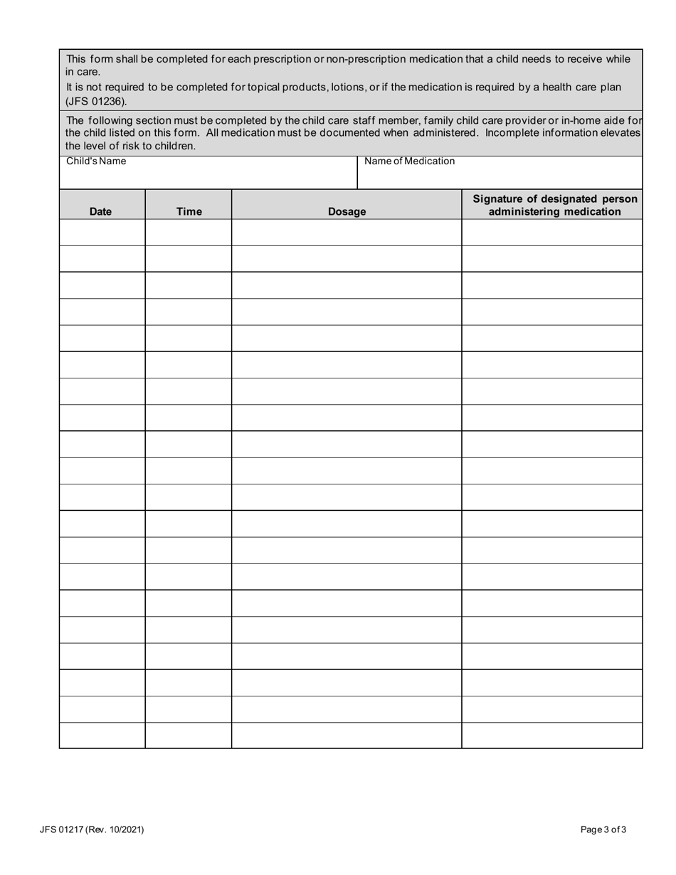 Form JFS01217 - Fill Out, Sign Online and Download Fillable PDF, Ohio ...