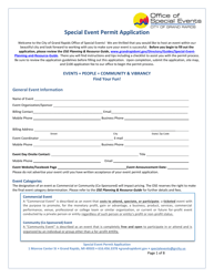 Document preview: Special Event Permit Application - City of Grand Rapids, Michigan
