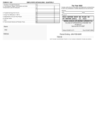 Form W1 1224 Employer&#039;s Withholding - Quarterly - Village of Spencerville, Ohio