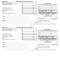 Form W1 1224 Employer&#039;s Withholding - Quarterly - Village of Spencerville, Ohio, Page 2