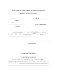 Form 2B-PSMMC Motion for Modification of Custody - Athens County, Ohio, Page 4