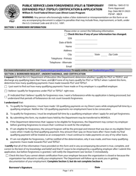 Document preview: Public Service Loan Forgiveness (Pslf) & Temporary Expanded Pslf (Tepslf) Certification & Application - William D. Ford Federal Direct Loan (Direct Loan) Program