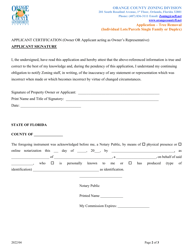 Application - Tree Removal (Individual Lots/Parcels Single Family or Duplex) - Orange County, Florida, Page 2