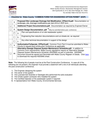 Checklist for Wake County Common Form for Engineered Option Permit (Eop) - Wake County, North Carolina, Page 2