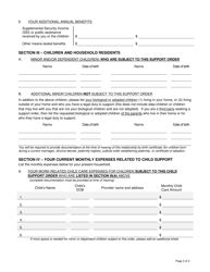 Form E5235 Affidavit of Child Support Related Information and Expenses - Franklin County, Ohio, Page 3