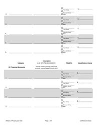 Form eDR5222 Affidavit of Property and Debt - Franklin County, Ohio, Page 2