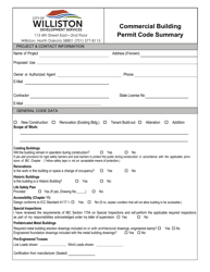 Commercial Building Permit Application - City of Williston, North Dakota, Page 4