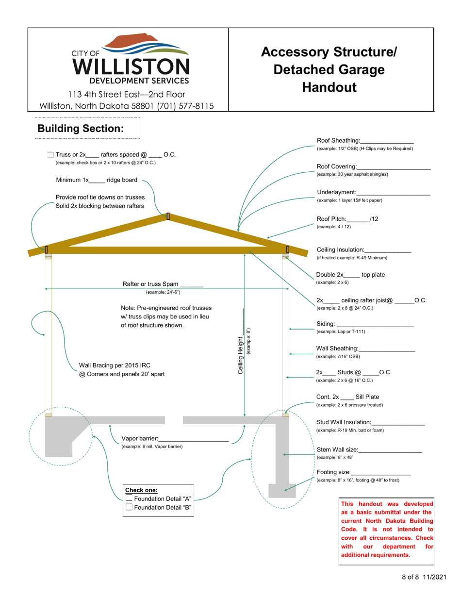 Accessory Structure / Detached Garage Handout - City of Williston, North Dakota, Page 8