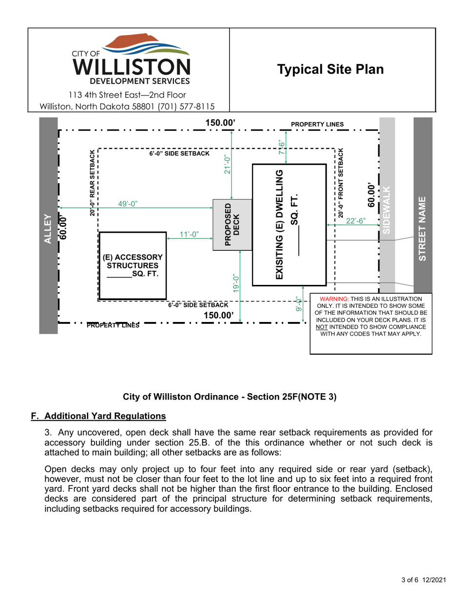 Attached and Detached Residential Deck Handout - City of Williston, North Dakota, Page 3