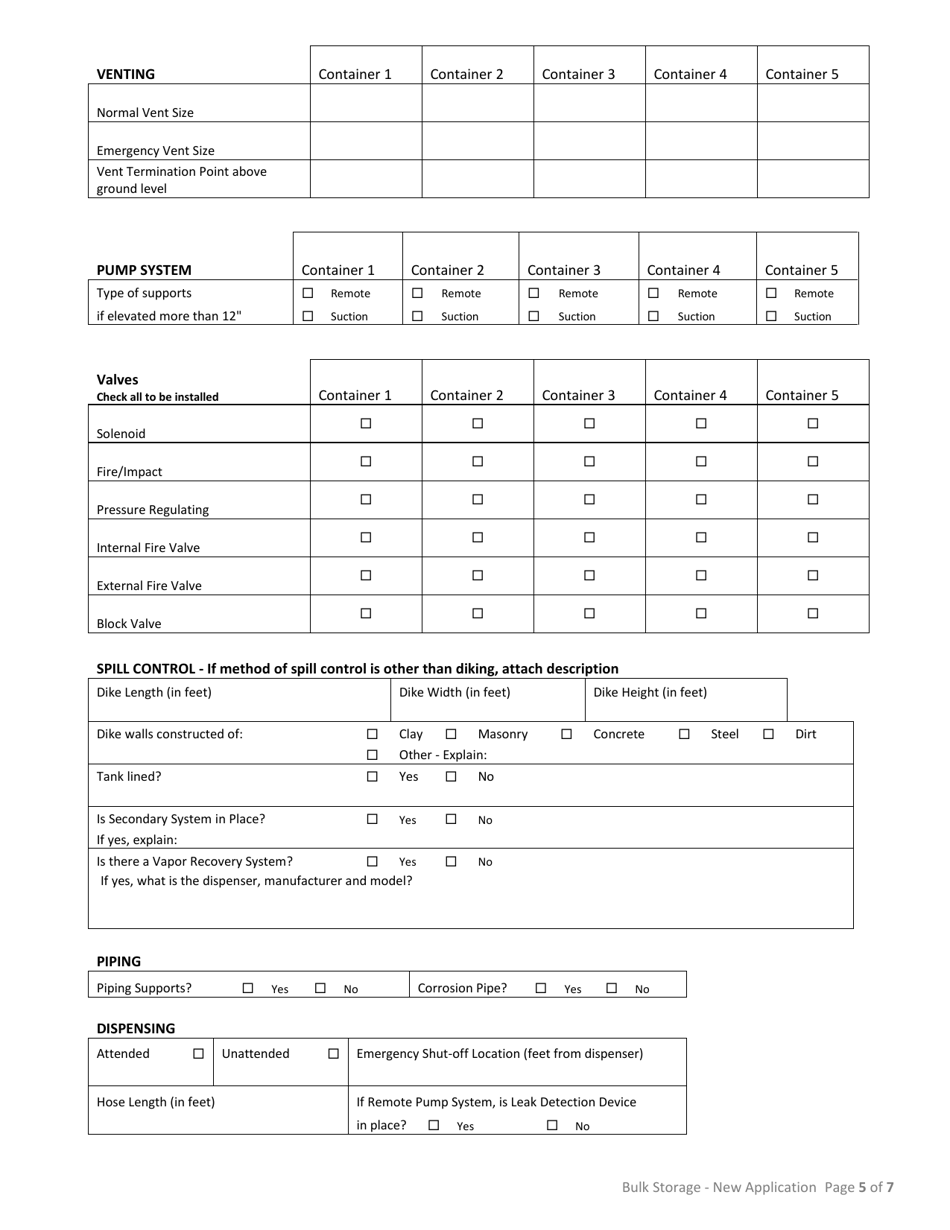 Application for Business License - Bulk Storage  Handling of Flammable Liquids  Hazardous Materials - City of Williston, North Dakota, Page 5