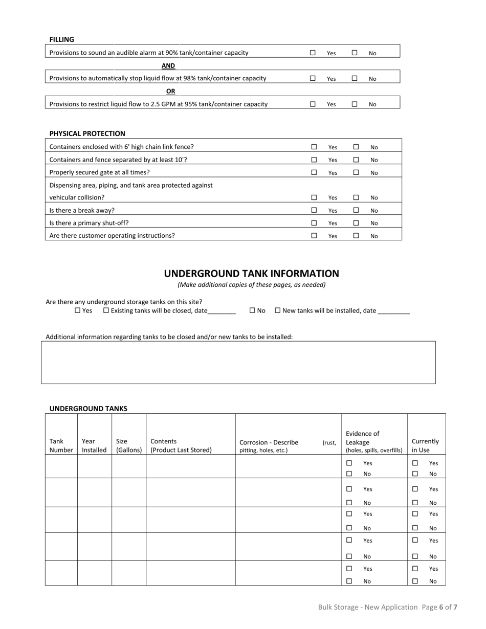 Application for Business License - Bulk Storage  Handling of Flammable Liquids  Hazardous Materials - City of Williston, North Dakota, Page 6