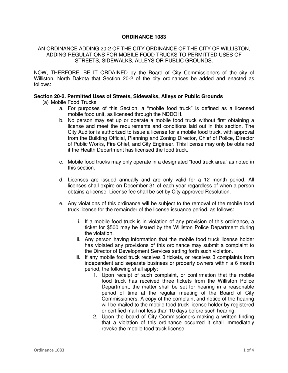 Application for Business License - Mobile Food Unit - City of Williston, North Dakota, Page 10