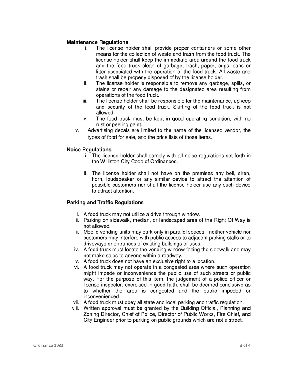 Application for Business License - Mobile Food Unit - City of Williston, North Dakota, Page 12