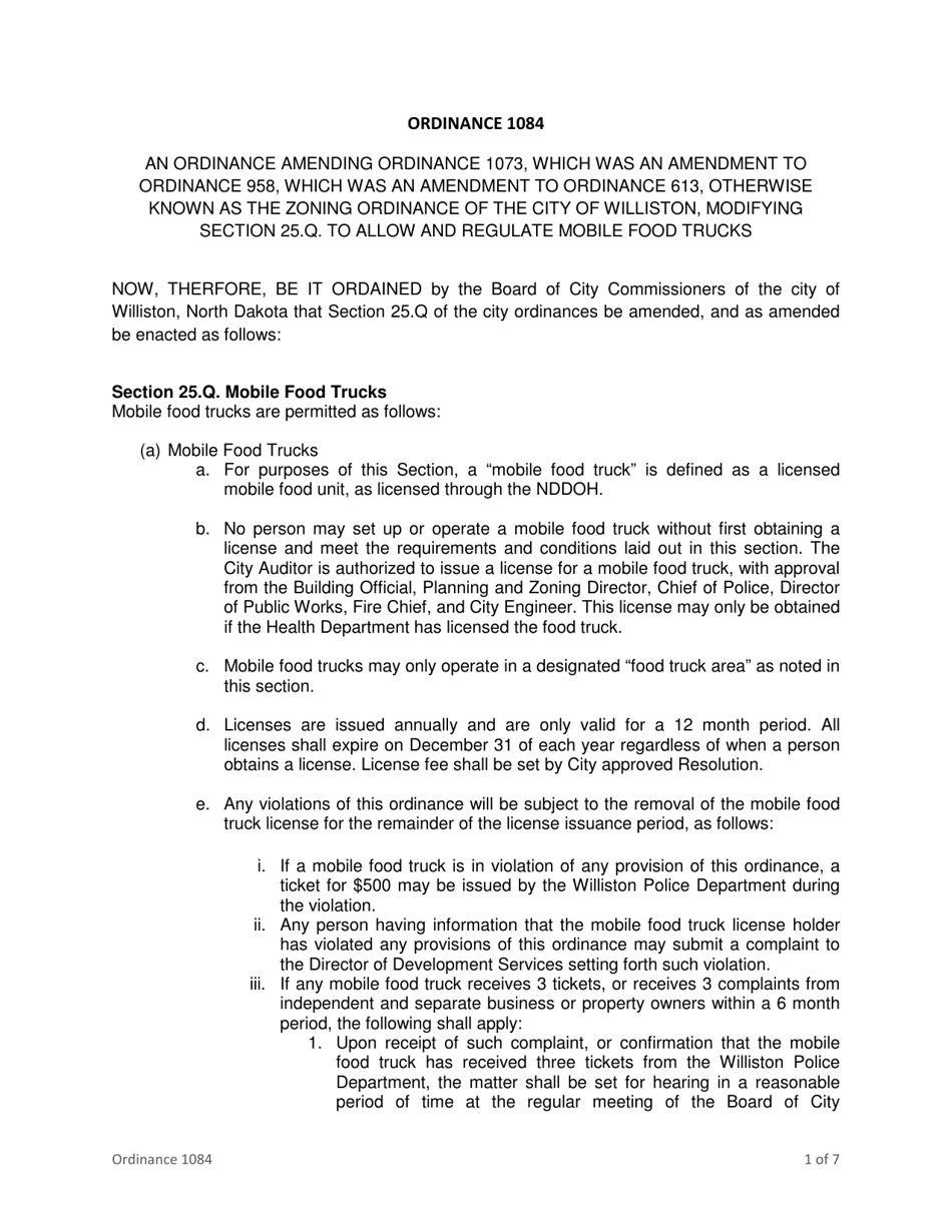 Application for Business License - Mobile Food Unit - City of Williston, North Dakota, Page 14