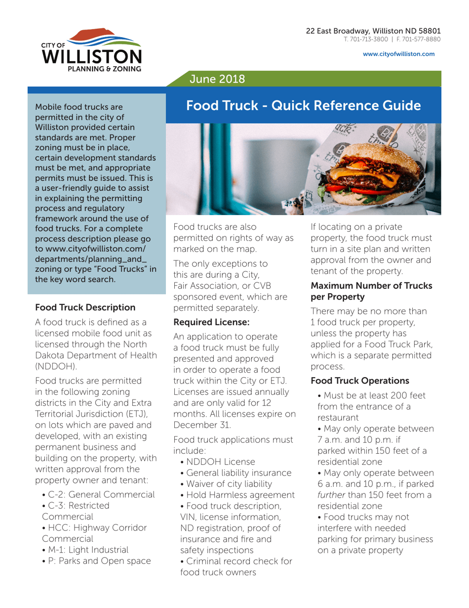 Application for Business License - Mobile Food Unit - City of Williston, North Dakota, Page 7