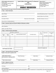 Form 23.122 Dealer&#039;s Motor Vehicle Inventory Tax Statement - Harris County, Texas