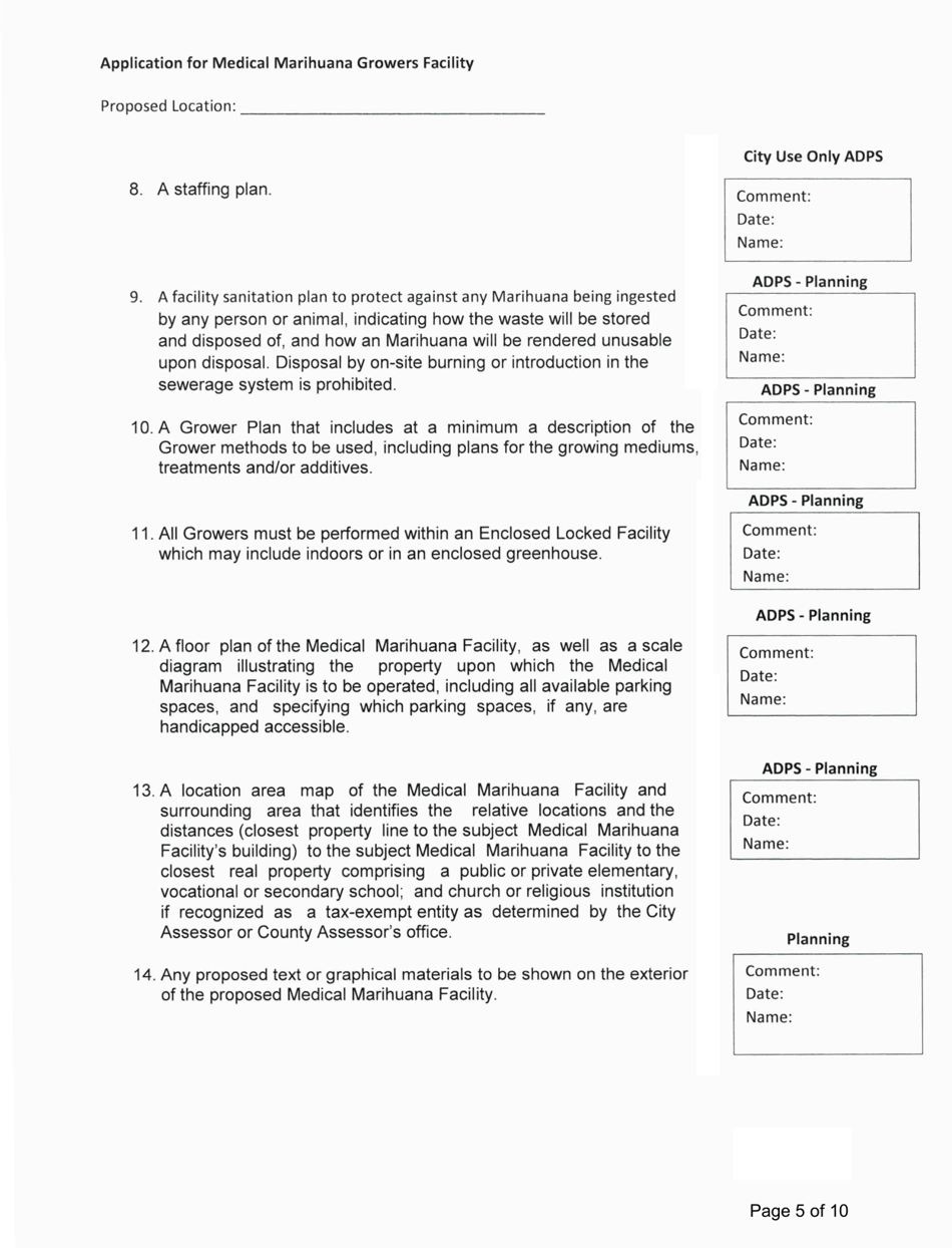 Application for Medical Marihuana Growers Facility - Stakeholder / Shareholder / Member Form - City of Albion, Michigan, Page 5