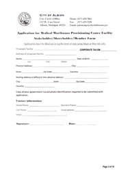 Application for Medical Marihuana Provisioning Center Facility - Stakeholder/Shareholder/Member Form - City of Albion, Michigan, Page 3