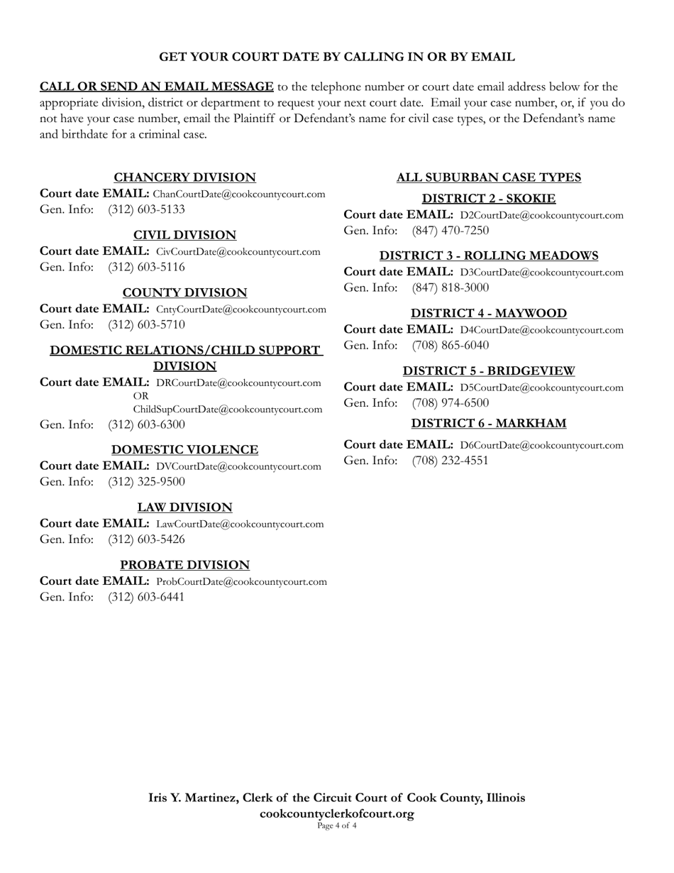 Form CCM0081 Eviction Summons (Non-residential) - Cook County, Illinois, Page 4