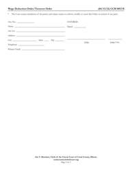 Form CCM0053 Wage Deduction Order/Turnover Order - Cook County, Illinois, Page 2