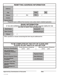 Form C81-245 Vendor Entry Form - City of Cleveland, Ohio, Page 2