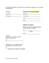 Master Construction Agreement - Lee County, Florida, Page 13