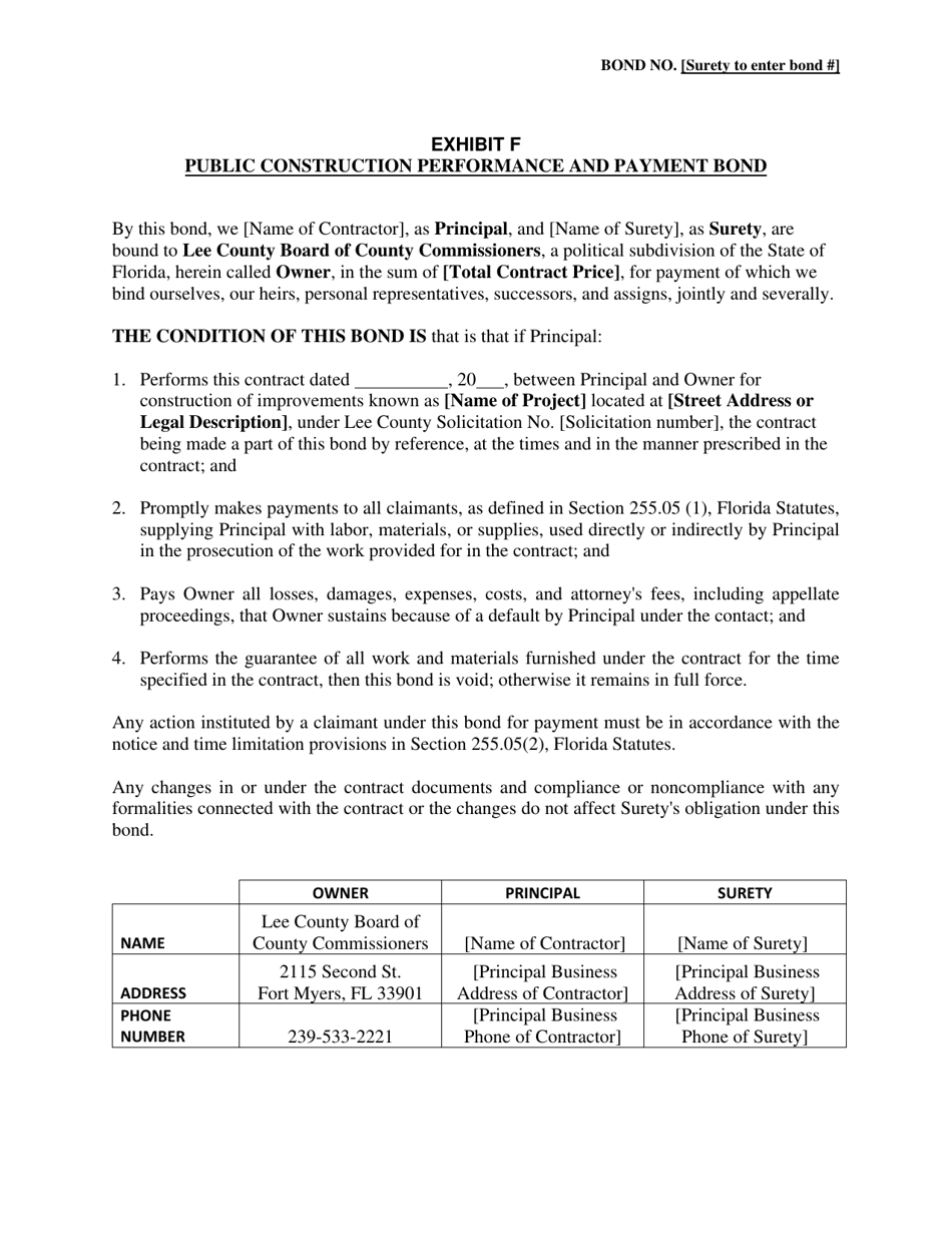Master Construction Agreement - Lee County, Florida, Page 20