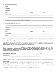 Building Code Board of Appeals Application - City of Troy, Michigan, Page 2