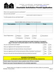 Charitable Solicitation Permit Application - City of Troy, Michigan, Page 3