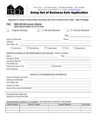 Going out of Business Sale Application - City of Troy, Michigan, Page 2