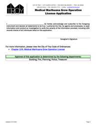Medical Marihuana Grow Operation License Application - City of Troy, Michigan, Page 4