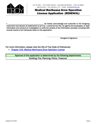Medical Marihuana Grow Operation License Application (Renewal) - City of Troy, Michigan, Page 4