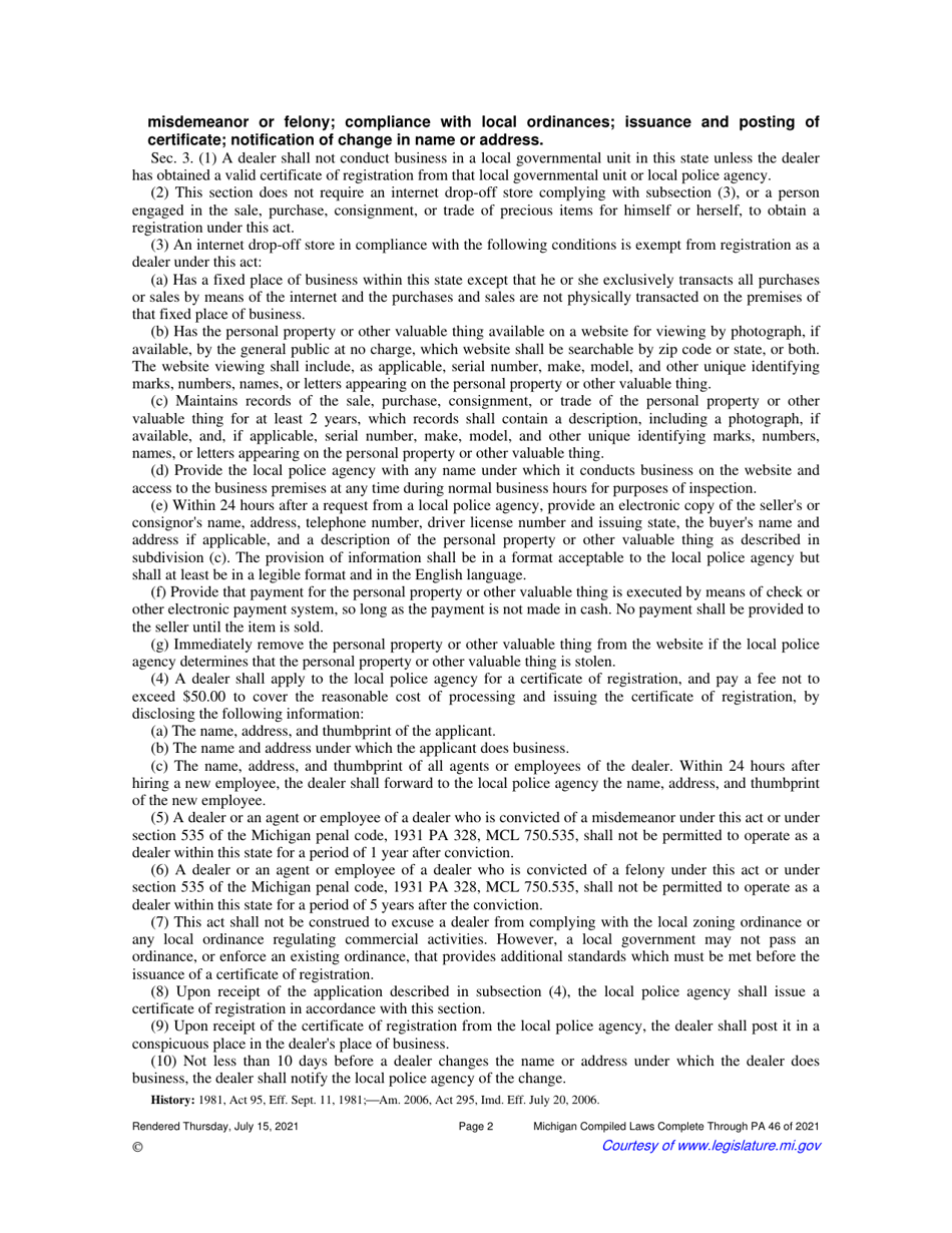 Precious Metals Dealer Application - City of Troy, Michigan, Page 5