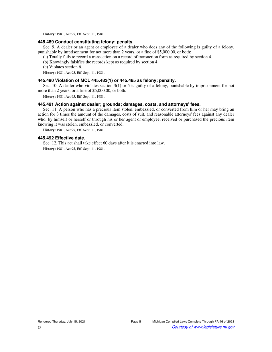 Precious Metals Dealer Application - City of Troy, Michigan, Page 8