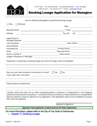 Smoking Lounge Application for Managers - City of Troy, Michigan, Page 2