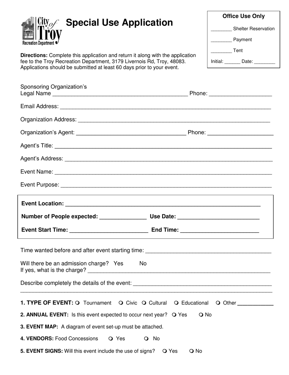 Special Use Application - City of Troy, Michigan, Page 6
