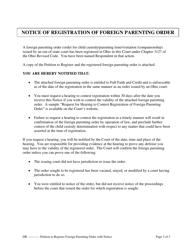 Petition to Register Foreign Parenting Order With Notice - Cuyahoga County, Ohio, Page 3