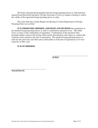 Form H560 Order Confirming Registration of Foreign Parenting Order - Cuyahoga County, Ohio, Page 2