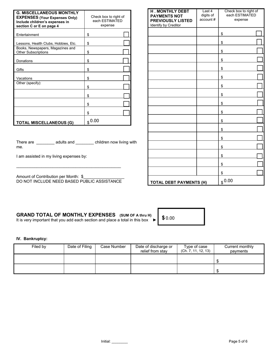 Counter Affidavit to Motion for Temporary Support - Cuyahoga County, Ohio, Page 5