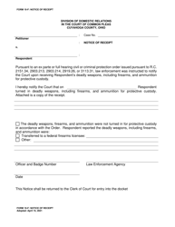 Document preview: Form 10-F Notice of Receipt - Cuyahoga County, Ohio