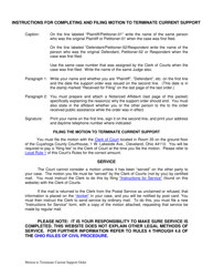 Document preview: Motion to Terminate Support Order - Cuyahoga County, Ohio