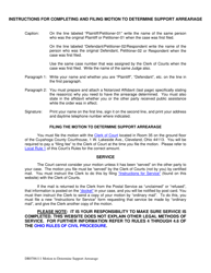 Document preview: Form DR0706111 Motion to Determine Support Arrearage - Cuyahoga County, Ohio