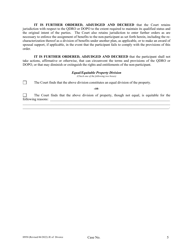 Form H950 Judgment Entry of Divorce (No Children, No Separation Agreement, With Spousal Support) - Cuyahoga County, Ohio, Page 5